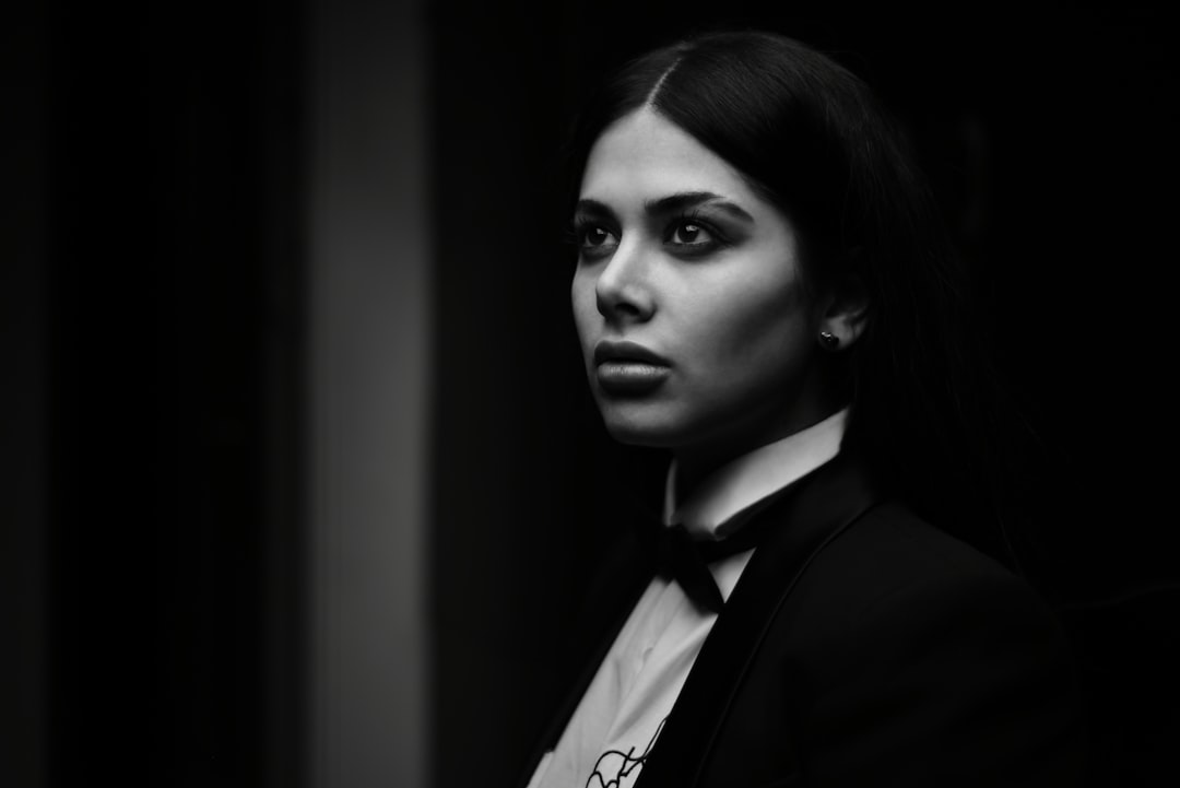 Black and White Portrait of Persian Girl